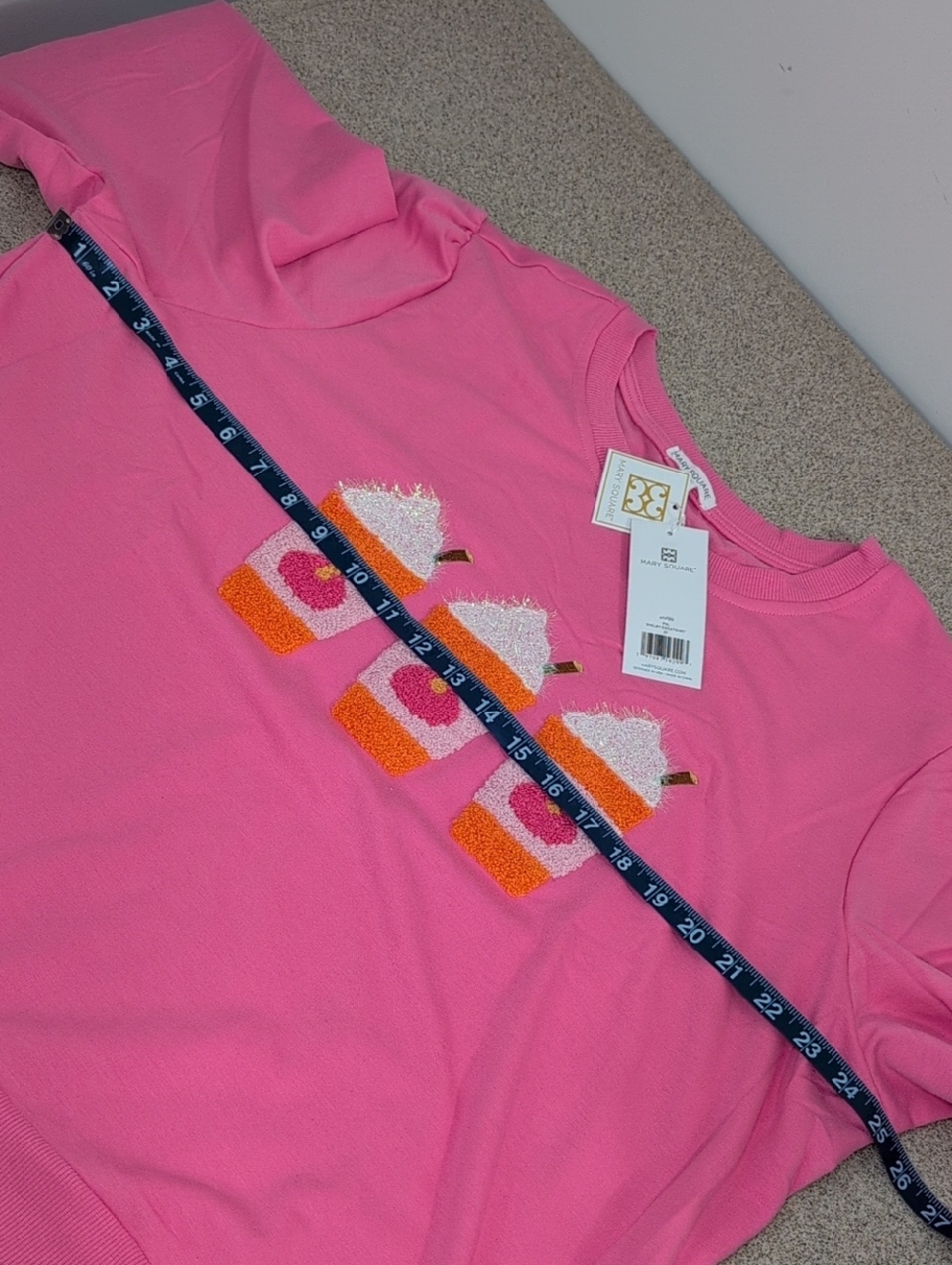 Mary Square Shelby Sweatshirt Top, Cherry Shake Ice Cream Coffee, New, Size 2X - Picture 6 of 11